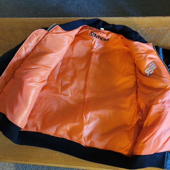 Eminem Revival Bomber Jacket Black and Orange Limited Edition Zip Up - Picture 3 of 8